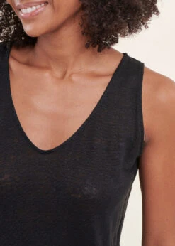Débardeur Noir En Lin -Vêtements Soldes Magasin FA TS BELUNA 700 6