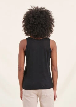 Débardeur Noir En Lin -Vêtements Soldes Magasin FA TS BELUNA 700 b