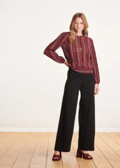 Pantalon Noir Large En Jersey Milano