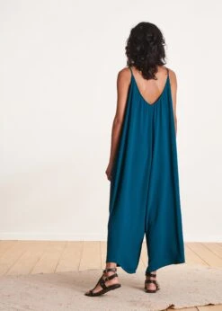 Combinaison Ample à Bretelles Bleu Pétrole 11 Combinaison Ample à Bretelles Bleu Pétrole -Vêtements Soldes Magasin FD CO NINAO B 805 b