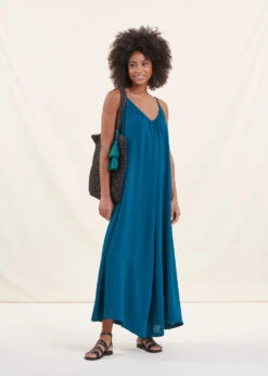 Combinaison Ample à Bretelles Bleu Pétrole 15 Combinaison Ample à Bretelles Bleu Pétrole -Vêtements Soldes Magasin FD CO NINAO B 805 c