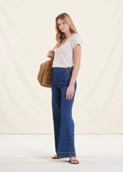 T-shirt écru En Coton Lin Manches Courtes -Vêtements Soldes Magasin FD TS PASTUREL 703 c