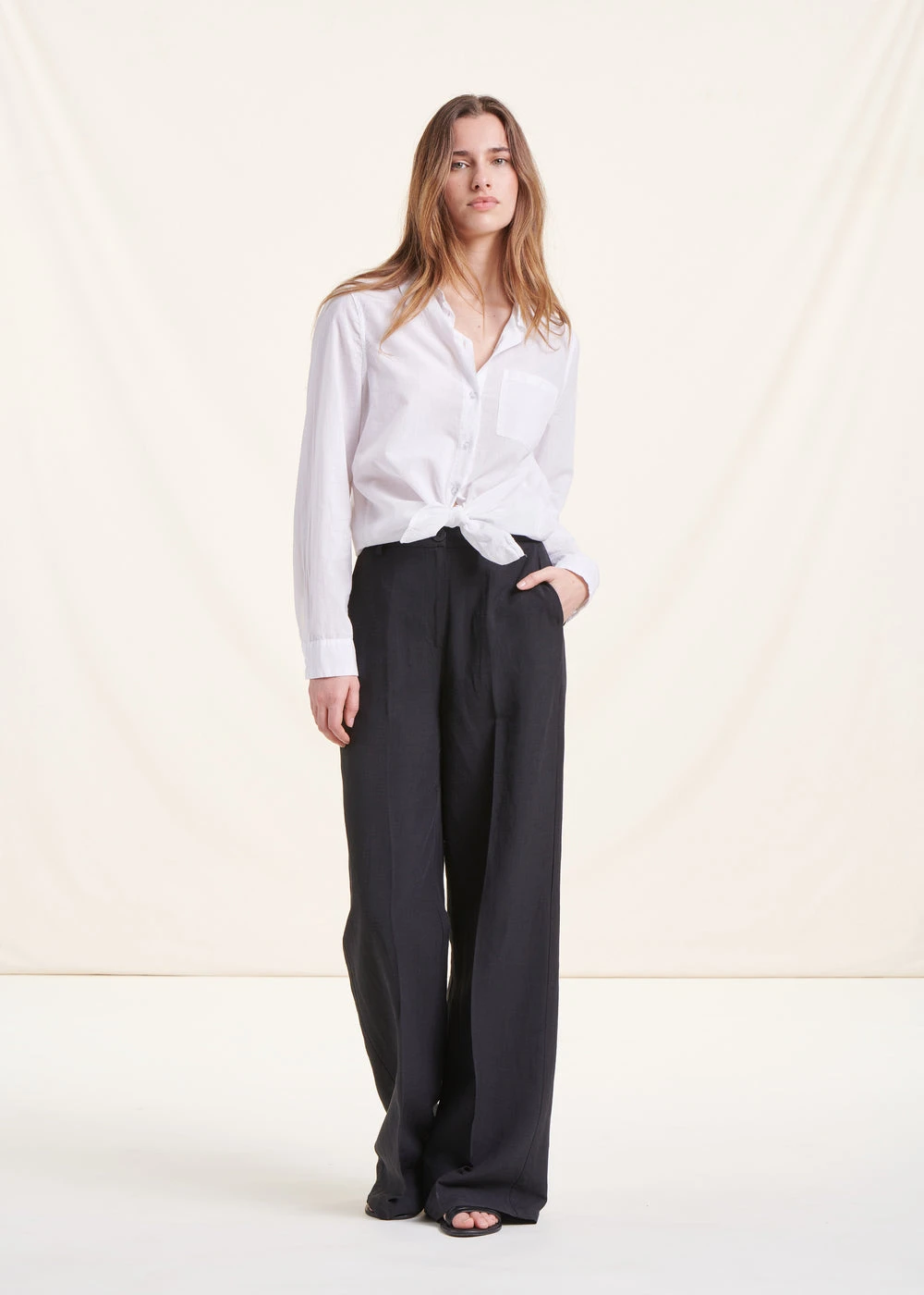 Chemise Unie Blanche En Voile De Coton 8 Chemise Unie Blanche En Voile De Coton – Image 6