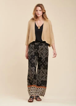 Gilet Enveloppe Court Beige -Vêtements Soldes Magasin FF GI MICRO T 1368 c