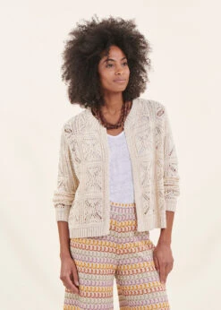 Gilet écru Maille Crochet