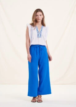 Pantacourt Bleu Roi En Gaze De Coton -Vêtements Soldes Magasin FF PA BACCHIO A 165 c f347aacf 28d1 4fb3 83ea 67913ed534c3