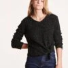 Pull Noir Court En Maille Irisée Avec Nœud 1 Pull Noir Court En Maille Irisée Avec Nœud -Vêtements Soldes Magasin FF PU CANNES M 700 1