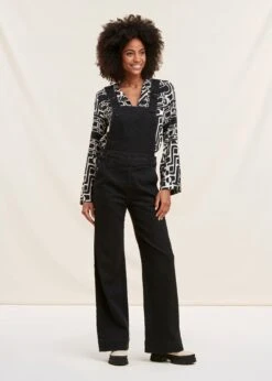 Salopette Noire En Jean Coton Biologique