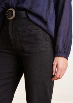 Jean Bootcut Noir Taille Haute En Coton Biologique -Vêtements Soldes Magasin FG JE RAIKOU E 700 6