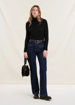 Jean Bootcut Brut Taille Haute En Coton Biologique