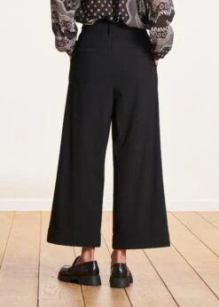 Pantalon Large Noir Taille Haute Avec Ceinture à Nouer 10 Pantalon Large Noir Taille Haute Avec Ceinture à Nouer -Vêtements Soldes Magasin FG PA BARTOLI N 700 b