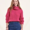 Pull Rose Col Boule