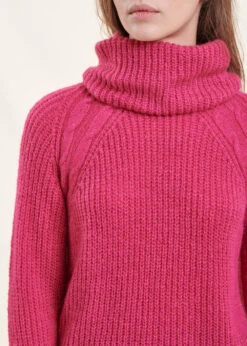 Pull Rose Col Boule -Vêtements Soldes Magasin FG PU TAXIM 1237 6