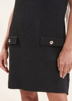 Robe Courte Noire En Maille -Vêtements Soldes Magasin FG RO TALOM R 700 6