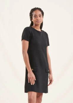 Robe Courte Noire En Maille -Vêtements Soldes Magasin FG RO TALOM R 700 a