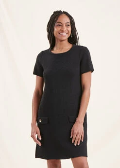 Robe Courte Noire En Maille -Vêtements Soldes Magasin FG RO TALOM R 700 c