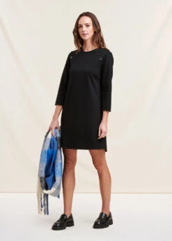 Robe Noire Courte En Jersey Milano