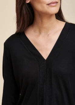 T-shirt Noir Ample Encolure V 12 T-shirt Noir Ample Encolure V -Vêtements Soldes Magasin FG TS TETIRI 700 6