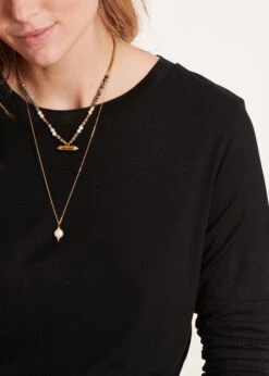 T-shirt Noir Manches Longues Encolure Ronde -Vêtements Soldes Magasin FG TS TOLANUM 700 6