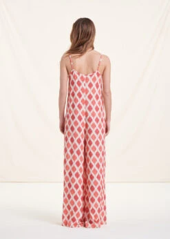 Combinaison Ample Corail à Bretelles Imprimé -Vêtements Soldes Magasin FH CO BIDART D 714 b
