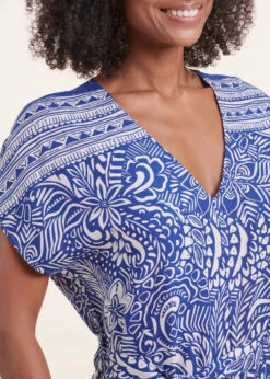 Combinaison Fluide Bleue Manches Courtes Imprimé Fleuri 14 Combinaison Fluide Bleue Manches Courtes Imprimé Fleuri -Vêtements Soldes Magasin FH CO SEDONA M 1541 6