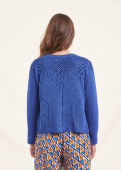 Gilet Bleu Marine Manches Longues Encolure Ronde -Vêtements Soldes Magasin FH GI VAVACAO A 1234 b