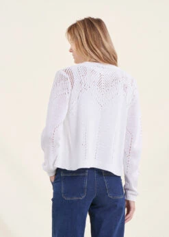 Gilet Blanc Manches Longues Encolure Ronde 10 Gilet Blanc Manches Longues Encolure Ronde -Vêtements Soldes Magasin FH GI VAVACAO A 701 b