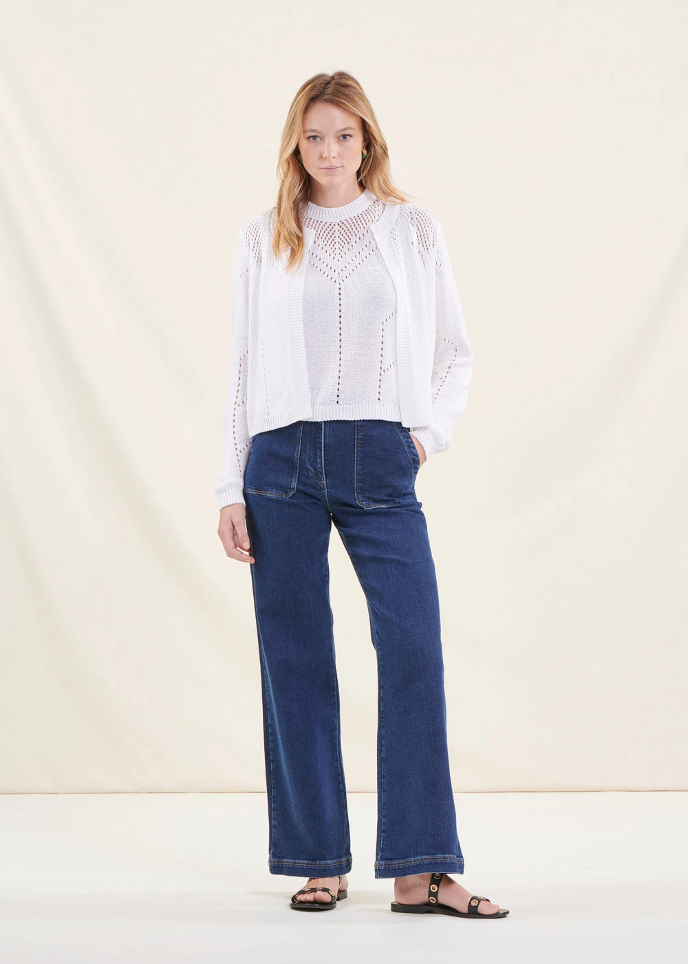 Gilet Blanc Manches Longues Encolure Ronde 8 Gilet Blanc Manches Longues Encolure Ronde – Image 6