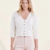 Gilet Court Blanc Col V
