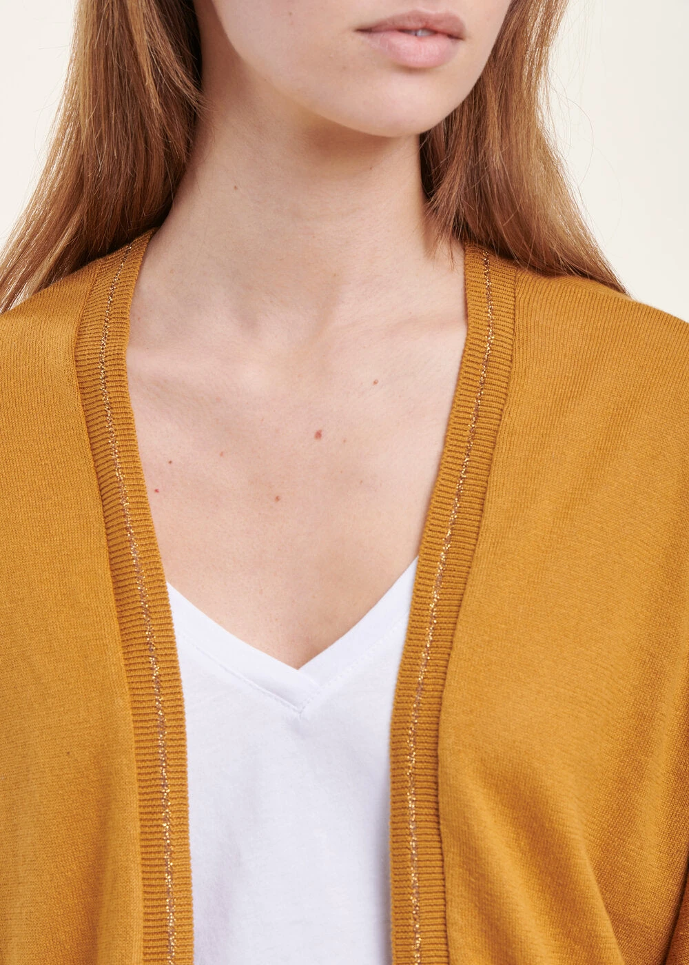 Gilet Moutarde Ample Manches 3/4 7 Gilet Moutarde Ample Manches 3/4 – Image 5