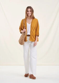 Gilet Moutarde Ample Manches 3/4 13 Gilet Moutarde Ample Manches 3/4 -Vêtements Soldes Magasin FH GI VERCORE 148 c