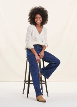 Gilet écru Manches Longues Col V -Vêtements Soldes Magasin FH GI VRUNA 703 c