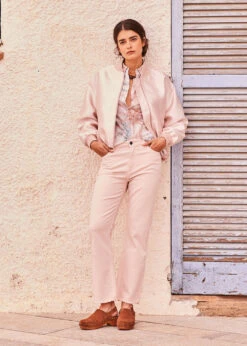 Jean Légèrement évasé Rose En Coton Biologique