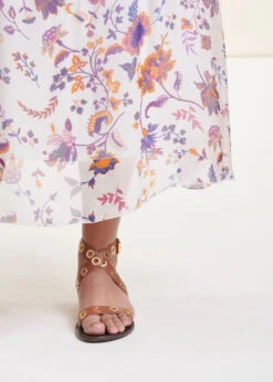 Jupe Longue Fluide écrue Fleurie Taille élastique -Vêtements Soldes Magasin FH JU LAURENZ J 703 6