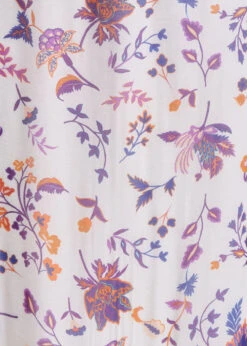 Jupe Longue Fluide écrue Fleurie Taille élastique -Vêtements Soldes Magasin FH JU LAURENZ J 703 d