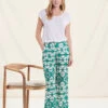 Pantalon Large Vert Chlorophylle En Lin à Taille Haute Tie & Dye -Vêtements Soldes Magasin FH PA BLANDIN M 1549 1