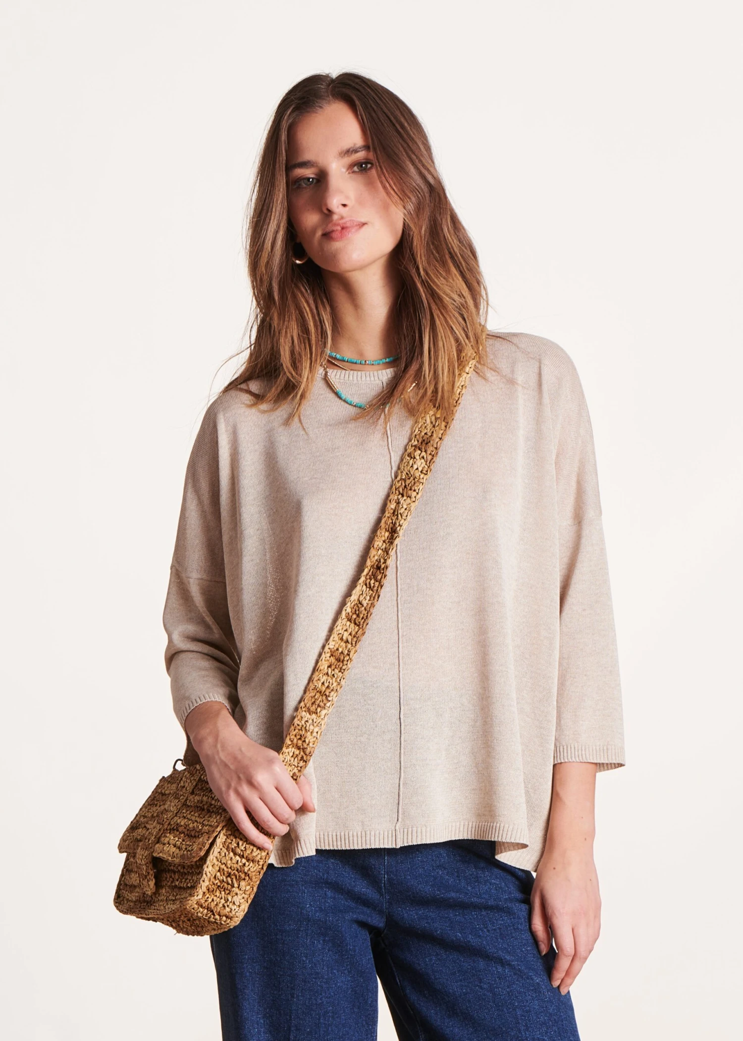 Pull Doré Manches 3/4 Oversize 3 Pull Doré Manches 3/4 Oversize