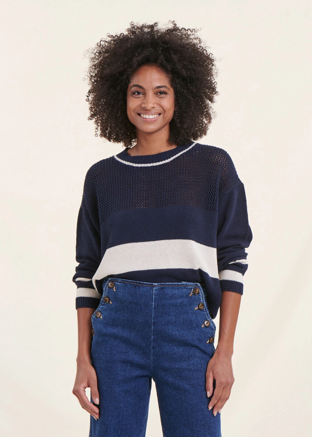 Pull Marinière Bleu Marine Manches Longues Encolure Ronde 3 Pull Marinière Bleu Marine Manches Longues Encolure Ronde