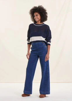 Pull Marinière Bleu Marine Manches Longues Encolure Ronde 13 Pull Marinière Bleu Marine Manches Longues Encolure Ronde -Vêtements Soldes Magasin FH PU VAELLE M 159 c