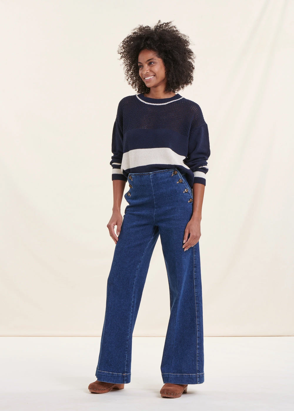 Pull Marinière Bleu Marine Manches Longues Encolure Ronde 8 Pull Marinière Bleu Marine Manches Longues Encolure Ronde – Image 6