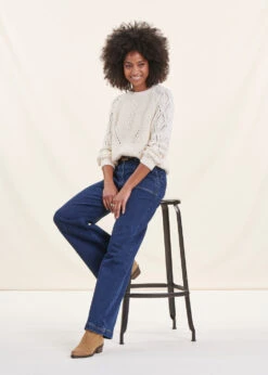 Pull écru Manches Longues Encolure Ronde -Vêtements Soldes Magasin FH PU VRONI 703 c