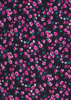 Robe Courte Noire Cintrée à Fleurs Manches Courtes 11 Robe Courte Noire Cintrée à Fleurs Manches Courtes -Vêtements Soldes Magasin FH RO SREOLA F 700 d