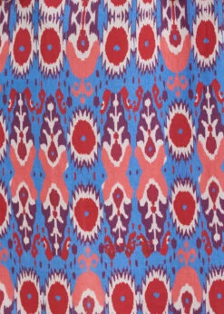 Robe Courte Bohème Bleu Et Rose En Coton Biologique Imprimé Ethnique -Vêtements Soldes Magasin FH RO VANALIS B 860 d