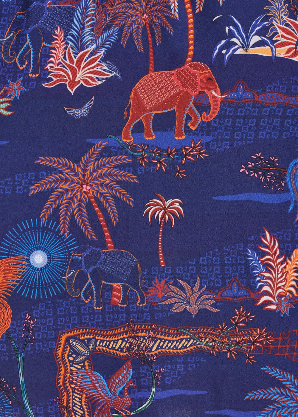 Robe Courte Bleue Manches 3/4 à Imprimé 6 Robe Courte Bleue Manches 3/4 à Imprimé – Image 4