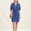 Robe Courte Fluide Bleu Denim