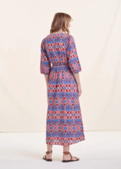 Robe Longue Imprimé Bleu Et Rose En Coton Biologique 10 Robe Longue Imprimé Bleu Et Rose En Coton Biologique -Vêtements Soldes Magasin FH RO VODEL B 860 b