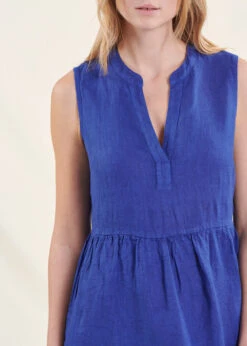 Robe Longue Bleu Marine En Lin 12 Robe Longue Bleu Marine En Lin -Vêtements Soldes Magasin FH RO VOSTA L 1234 6