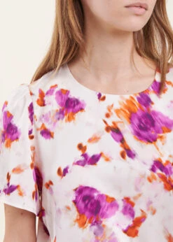 Top Ample Manches Courtes Fleuri Encolure Ronde -Vêtements Soldes Magasin FH TO VALPHA C 510 6
