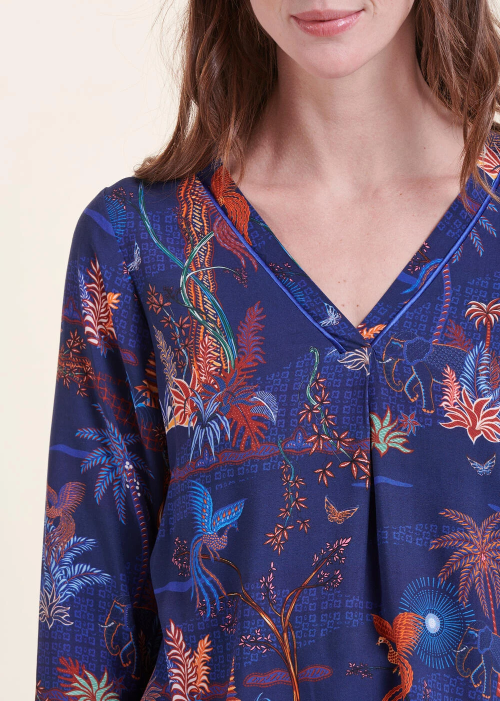 Top Bleu Manches 3/4 à Imprimé 7 Top Bleu Manches 3/4 à Imprimé – Image 5