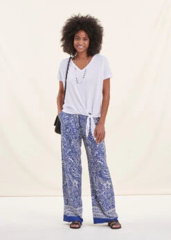 T-shirt Blanc En Lyocell Manches Courtes -Vêtements Soldes Magasin FH TS VELSI 701 c